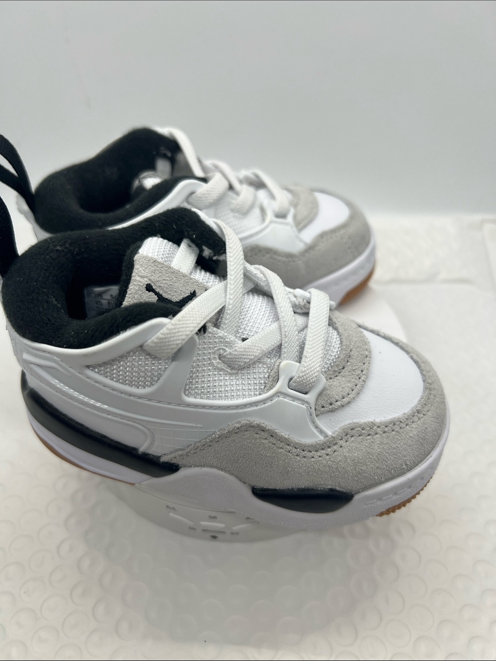 Jordan Flight Court Kids Toddler Sneakers White Gray Black Gum Sole Size